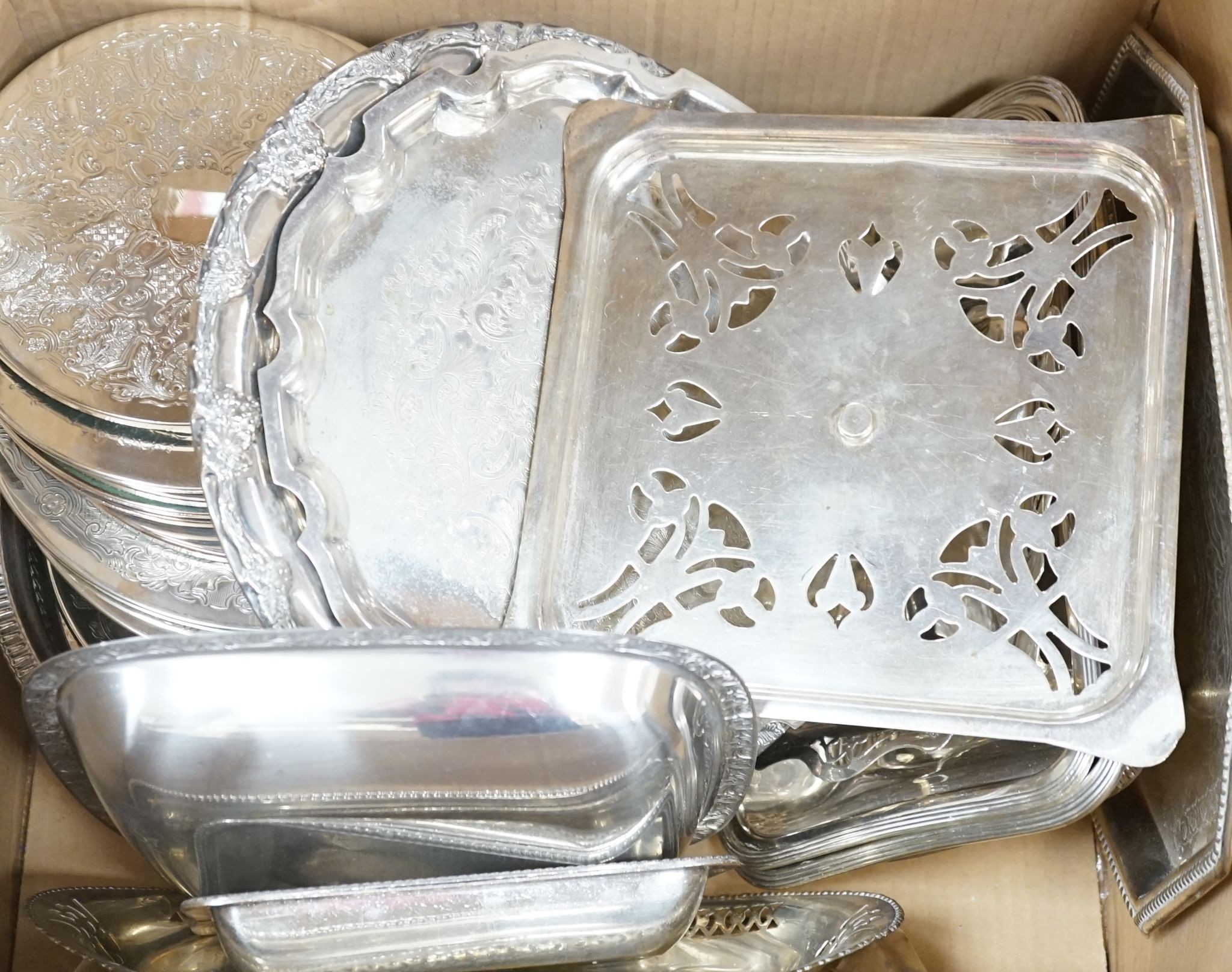 A large quantity of silver plated ware